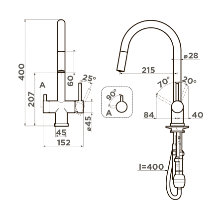 картинка Смеситель Omoikiri Akita-S-RG латунь/royal green от магазина SEFI