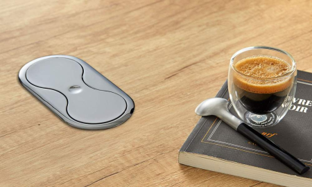 картинка Врезная мебельная розетка 2 разъема 220В SFL EIGHT, нержавеющая сталь (арт. BP8-2) от магазина SEFI