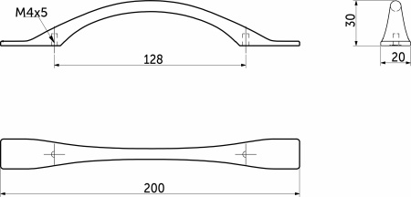 картинка Ручка меб. скоба мет. GRACE 128 брашированный темный никель AKS магазин SEFI являющийся официальным дистрибьютором в России  картинка Ручка меб. скоба мет. GRACE 128 брашированный темный никель AKS от магазина SEFI