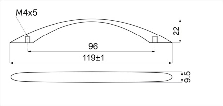 картинка Ручка меб. скоба мет. US26 96 мат. хром, AKS от магазина SEFI
