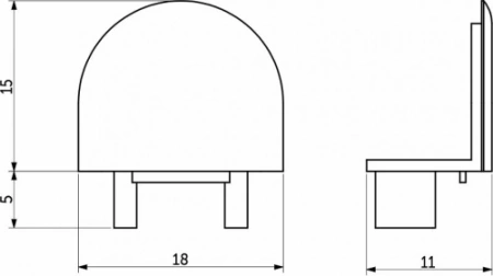 картинка Заглушка к алюминиевому профилю Inline (Inside), HLT магазин SEFI являющийся официальным дистрибьютором в России  картинка Заглушка к алюминиевому профилю Inline (Inside), HLT от магазина SEFI
