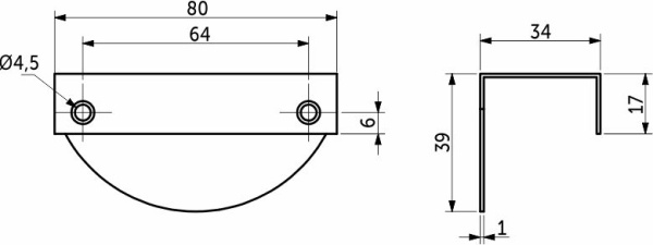 картинка Ручка меб. накладная алюм. ISLAND 64 шлифованный графит, AKS от магазина SEFI