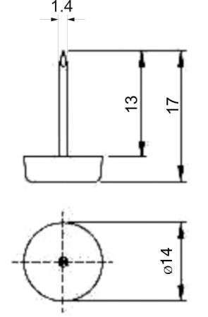 картинка Подпятник белый с гвоздем (уп/20шт) AKS от магазина SEFI
