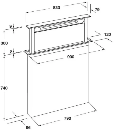 картинка Встраиваемая вытяжка Fulgor Milano FDDH 900 TRC X от магазина SEFI
