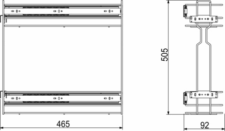картинка Выдвижная корзина-карго 150 крепл.боковое/универс. б/н, эф.хрома WIEXPOL от магазина SEFI
