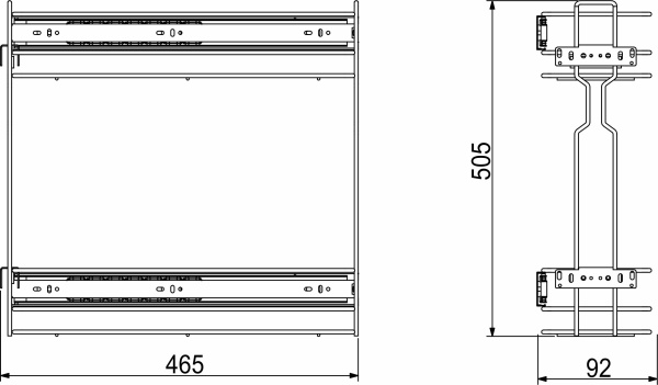 картинка Выдвижная корзина-карго 150 крепл.боковое/универс. б/н, эф.хрома WIEXPOL от магазина SEFI