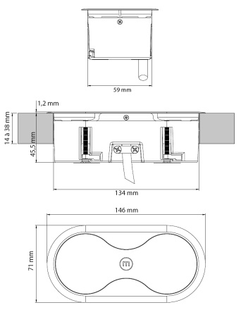 картинка Розетка Eight врезная в столешницу, цвет - белый от магазина SEFI