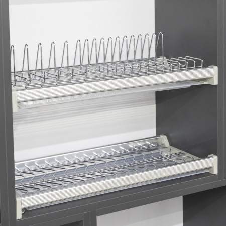 картинка Сушка для посуды 700 INFINITY с профилем ДСП16 нерж.сталь, хром AKS от магазина SEFI