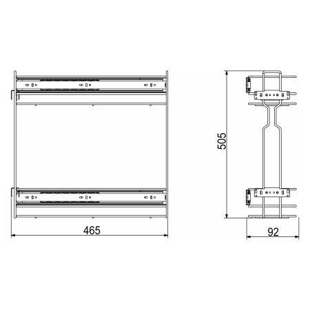 картинка Выдвижная корзина-карго 150 крепл.боковое/универс. б/н, графит WIEXPOL от магазина SEFI