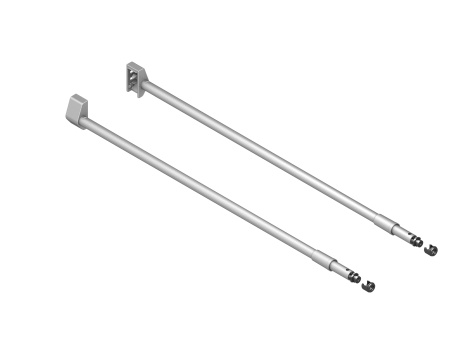 картинка Комплект круглых рейлингов для привинчивания, длина 350мм, цвет - алюметаллик от магазина SEFI