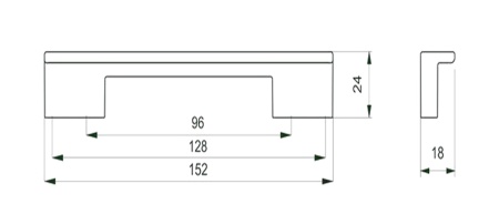 картинка Ручка меб. скоба пластик. PS17/C17 96/128 металлик+металлик AKS от магазина SEFI