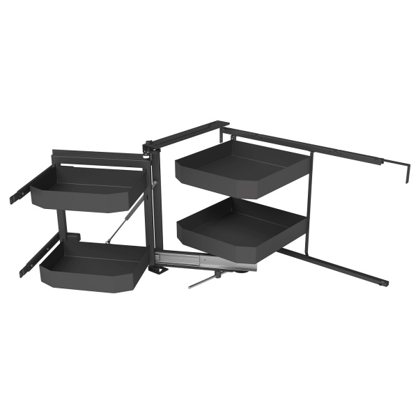 картинка Волшебный угол LEVEL PRO на ширину фасада 600 мм, выдвижение - левое, цвет - антрацит от магазина SEFI