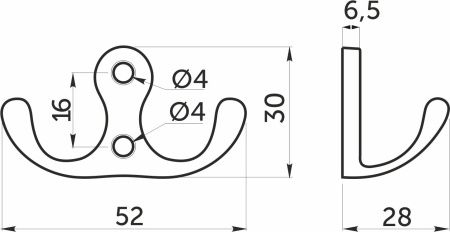 картинка Крючок меб. двухрожковый мет. WP19 черный матовый GRIDLI от магазина SEFI