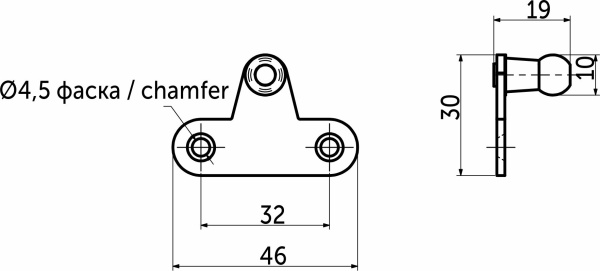 картинка Крепление фасада подъемника газового для узких алюминиевых рамок AKS от магазина SEFI