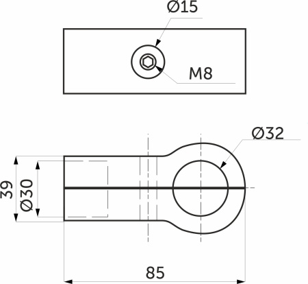 картинка Соединитель 2-х труб d32мм (660) простой, хром AKS от магазина SEFI