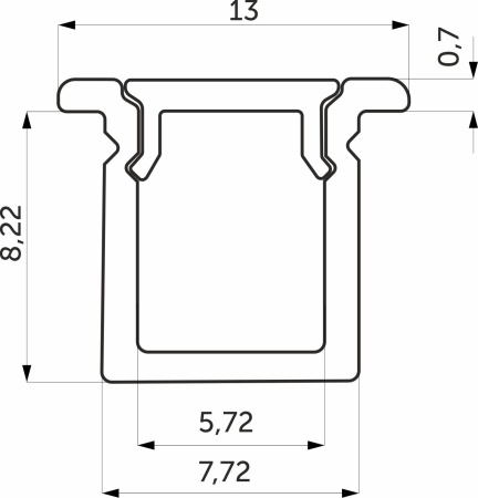 картинка Профиль алюминиевый врезной NAVI-0806B с экраном, узкий, цвет алюминий, 2м, AKS от магазина SEFI