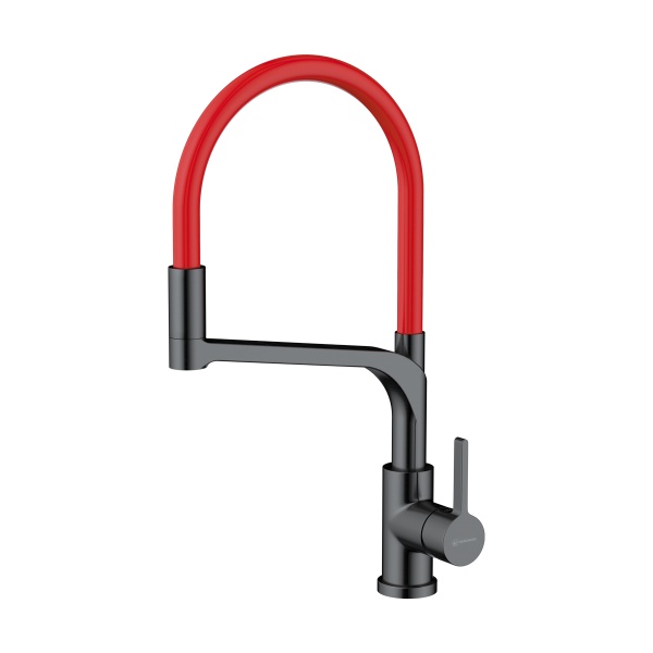 картинка Смеситель Omoikiri Sinto 2 Plus-GM-R латунь/вороненая сталь/красный от магазина SEFI