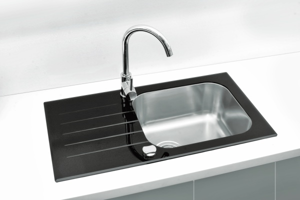 картинка Мойка VITRO 20 RAL9005-90 (черная)780X430 с сифоном клапан-автомат 1058656, от магазина SEFI