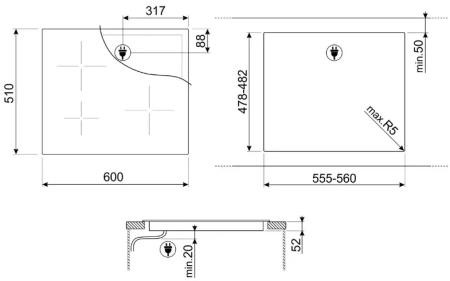 картинка Индукционная варочная панель Smeg SI2641DP от магазина SEFI