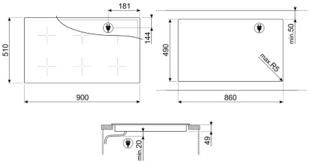 картинка Индукционная варочная панель Smeg SIM1964DG от магазина SEFI