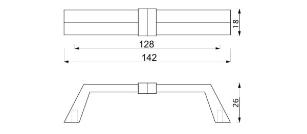 картинка Ручка меб. скоба мет. SANDRA 128 шлифованный никель, AKS от магазина SEFI