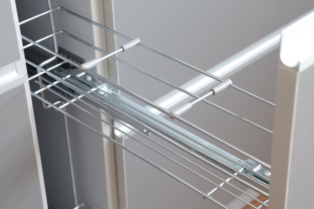 картинка Бутылочница DYNAMIC 150 с двумя полками, хром, полного выдвижения, направляющие GRASS Dynamic-XP от магазина SEFI