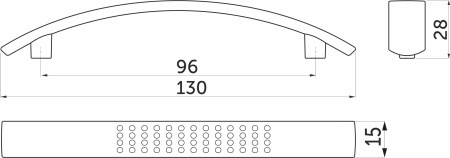 картинка Ручка меб. скоба мет. UN87 96 хром, AKS от магазина SEFI