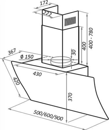 картинка Вытяжка MAUNFELD Sky Star Chef 60 белый от магазина SEFI