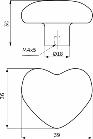 картинка Ручка меб. кнопка керамич. LOVE, розовый, AKS от магазина SEFI