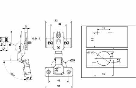 картинка Петля полунакладная с пружиной 45мм h0 slide-on AKS 55г (еврошурупы) магазин SEFI являющийся официальным дистрибьютором в России  картинка Петля полунакладная с пружиной 45мм h0 slide-on AKS 55г (еврошурупы) от магазина SEFI
