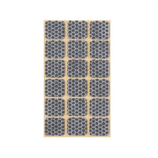 картинка Подкладка самоприлипающая фетровая прорезиненная 25 х 25мм (1упак.=18шт), серая, Folmag магазин SEFI являющийся официальным дистрибьютором в России  картинка Подкладка самоприлипающая фетровая прорезиненная 25 х 25мм (1упак.=18шт), серая, Folmag от магазина SEFI