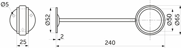 картинка Держатель дистанционный проходной трубы d50 (Z-183) боковой, хром AKS от магазина SEFI