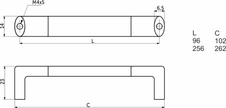 картинка Ручка меб. AKS101-256, алюминий + хром от магазина SEFI
