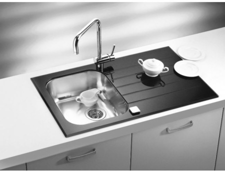 картинка Мойка GLASSIX 10 (Цвет под заказ) 860X5001X  в компл.с сифон 1127251 от магазина SEFI