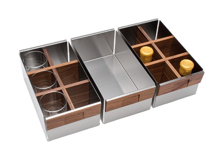 картинка Комплект из 3-х контейнеров Fineline темн.орех, нерж.сталь, 448х264х151 мм от магазина SEFI