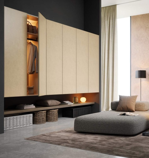 картинка Фасад мебельный 596х1896мм с вставкой из эко-кожи с отстрочкой от магазина SEFI