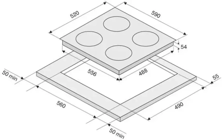 картинка Индукционная варочная панель KRONA ORIGANO 60 BL от магазина SEFI