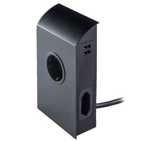 картинка Розетка BORN накладная, цвет - черный от магазина SEFI