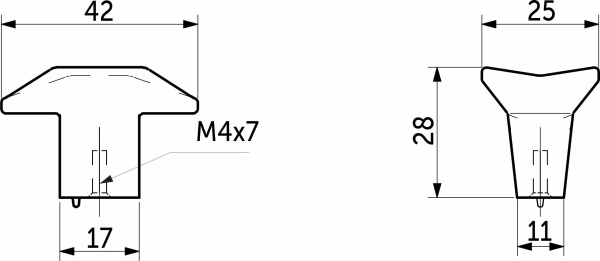 картинка Ручка меб. кнопка мет. PRIZMA брашированный темный никель AKS от магазина SEFI