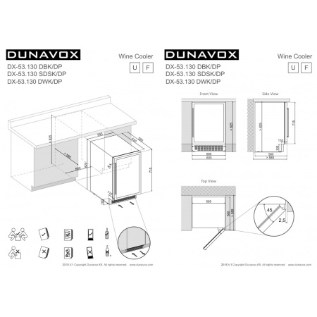 картинка Винный шкаф Dunavox DX-53.130DWK/DP от магазина SEFI