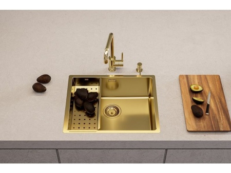 картинка Мойка Alveus KOMBINO 50 MONARCH GOLD SAT-90 542x442x195 F/S в комплекте с выпуском без сифона от магазина SEFI