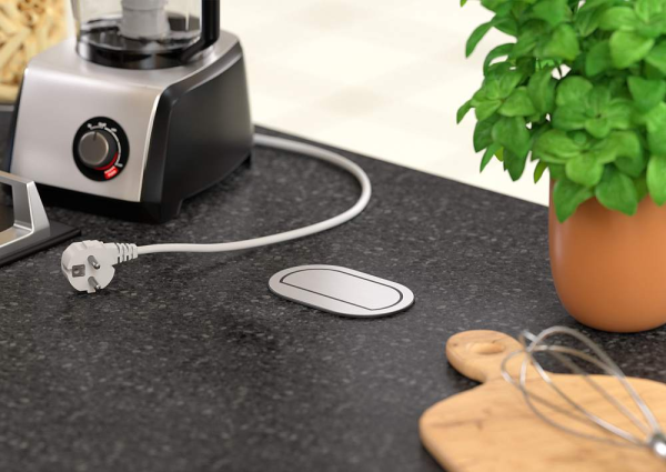 картинка PICCOLINO Выдвижной блок: 2 электрические розетки HPF Piccolino, нержавеющая сталь (арт. H-311201) от магазина SEFI