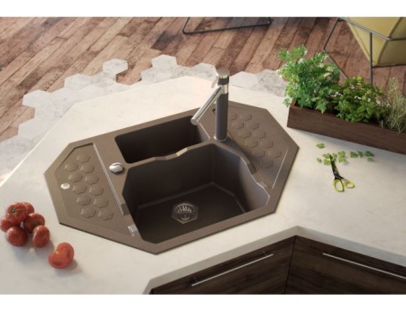 картинка Мойка ALVEUS SENSUAL 30 GRANITAL+ TWILIGHT-G05M 850x520x200; 1x с сифоном 1101462, от магазина SEFI