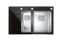 картинка Мойка Alveus CRYSTALIx 20 BLACK 860x540 1+1/2 правая, в комплекте с сифоном 1127260, кол. 1119835, доз.1129080 от магазина SEFI