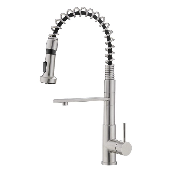 картинка Смеситель для кухни с гибким гусаком и подключением к фильтру, EMAR ЕСB 7021, цвет сатин от магазина SEFI