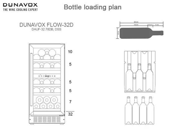 картинка Встраиваемый винный шкаф Dunavox DAUF-32.78DC от магазина SEFI