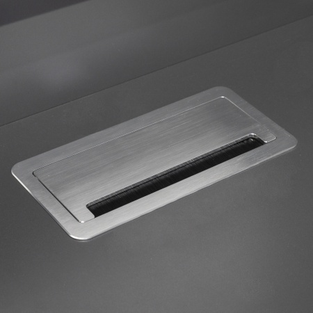 картинка Выдвижной удлинитель Atlas USB, 2 розетки, 2xUSB, HDMI, LAN, шлиф. сталь, AKS от магазина SEFI