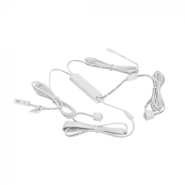 картинка Выключатель бесконтактный на движение (PIR), двойной, врезной/накладной, 12/24V, 60W/100W, белый, AKS от магазина SEFI