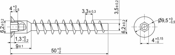 картинка Шуруп-конфирмат 6,3*50 (уп/100шт) AKS от магазина SEFI