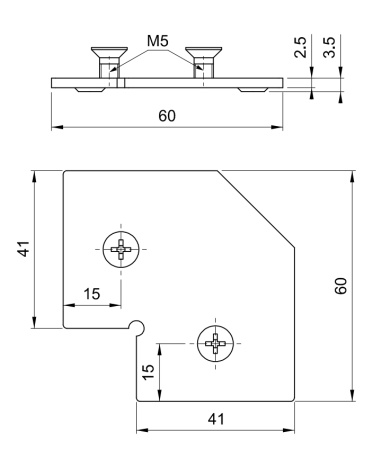 картинка Уголок стальной для рамочных фасадов Z-3/Z-4 AKS в компл. с винтами от магазина SEFI